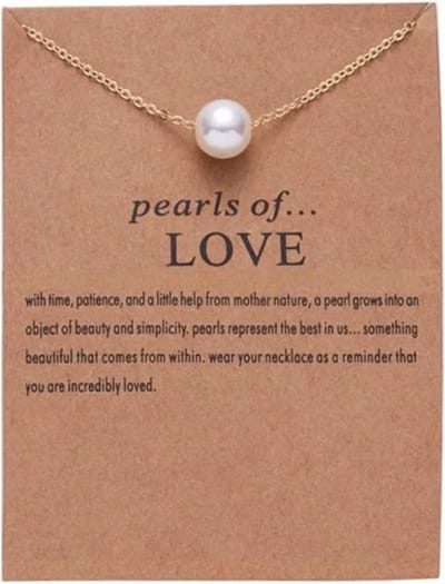 Bixorp Luck Geluksketting met Parel - Afscheidscadeau - Cadeau voor Haar / Dames / Vriendin / Mama / Vrouwen - Ketting met Hanger