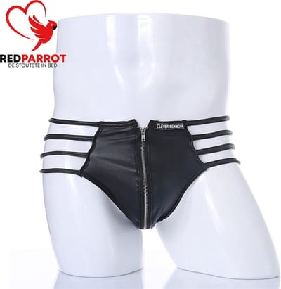 Verleidelijke slip met rits - Herenondergoed - Zwart - BDSM