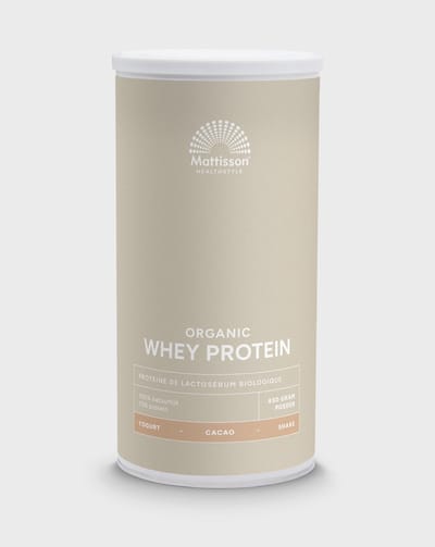 Mattisson - Biologische Proteïne poeder - 75% Eiwit - Wei Concentraat - Cacao Smaak - 450 Gram