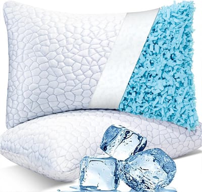 Kussen - Geheugenschuim Kussen - Dubbelzijdig Design Kussen - Koelende Zijde & Zachte Zijde - Verstelbare Hoogte - Gel-Geheugenschuim deeltjes Kussen - Ergonomisch - 1 kussen