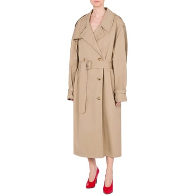 Moschino Cotton And Nylon Gabardine Trench Coat Beige Size: 40 | Jackets Outlet | Dames | Beige
