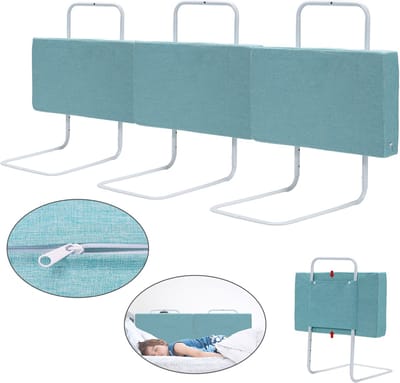 3x Kinderbedhekje 60 cm groen - bedrandbeschermer met ijzeren frame voor babybed en familiebed
