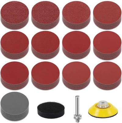 Schuurpapier klittenband 2 inch 50mm Grit 80 100 120 150 240 320 400 600 800 1000 1200 2000 3000 Schuurschijf Pad Kit Polijsten Pad Adapter