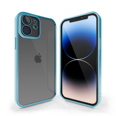 Coverzs telefoonhoesje geschikt voor Apple iPhone 11 hoesje clear soft case camera cover - transparant hoesje met gekleurde rand - blauw