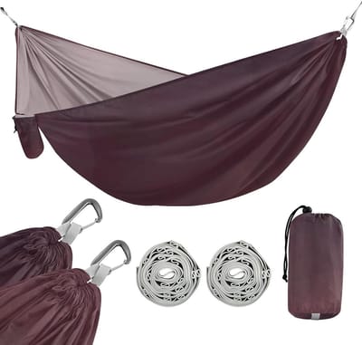 Hangmat Doek - Outdoor Schommel - Buiten Ontspannen - Met Opbergvak - 350 Lbs Capaciteit - Bruin Gradiënt
