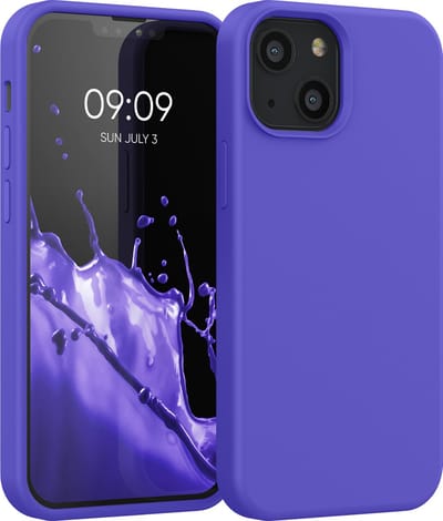 kwmobile telefoonhoesje geschikt voor Apple iPhone 13 mini - Hoesje met siliconen coating - Smartphone case in blauwpaars