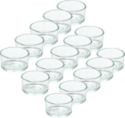 Trend Candles theelichthouder - 15x - glas - transparant - 4x3 cm - waxinelicht