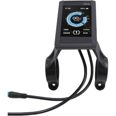 Compteur d'affichage LCD électrique Écran d'affichage LCD S830 Panneau de contrôle avec câble étanche à 5 conducteurs pour vélo électrique Scooter black