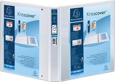 Exacompta Kreacover Ringband in PP met 2 D-ringen van 16mm - A4 maxi - Wit - 51820E