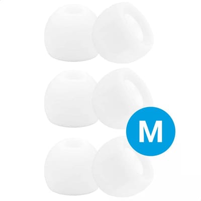3 Pack Siliconen Medium (M) Dopjes Oordopjes Vervanging Tips Flexibele Eartips Oortips Geschikt voor Oordopjes / Headsets Wit