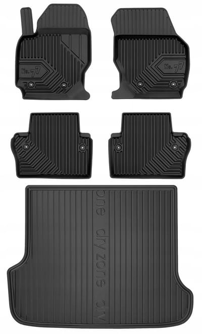 FROGUM Lijn 77 / DryZone Volvo V70 III – Automatten & kofferbakmat – Perfecte pasvorm – Versterkte bescherming – Geurloos TPE