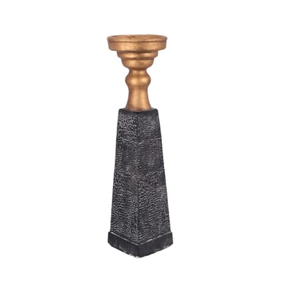 PTMD Laya Kandelaar - 11 x 11 x 45 cm - Poly - Goud/zwart