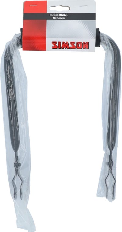 Simson Opvouwbare bagagedrager rugsteun - 15-16 cm - zwart - met vinyl kussen - voor kinderen