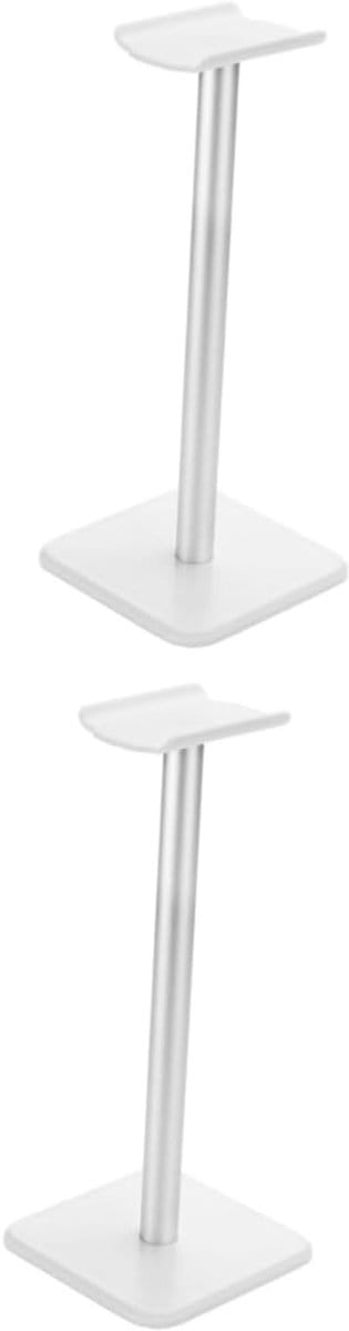 Hoofdtelefoonhouder Set - Headset Standaard - Bureau Organisatie - Stabiele Basis - 23.5 x 10.5 cm - Zilver