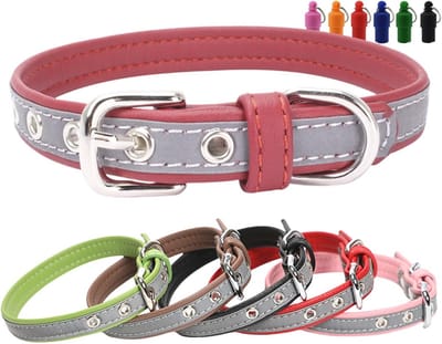 Reflecterende microvezelen hondenhalsband XXL - Verstelbaar en comfortabel voor middelgrote en grote honden