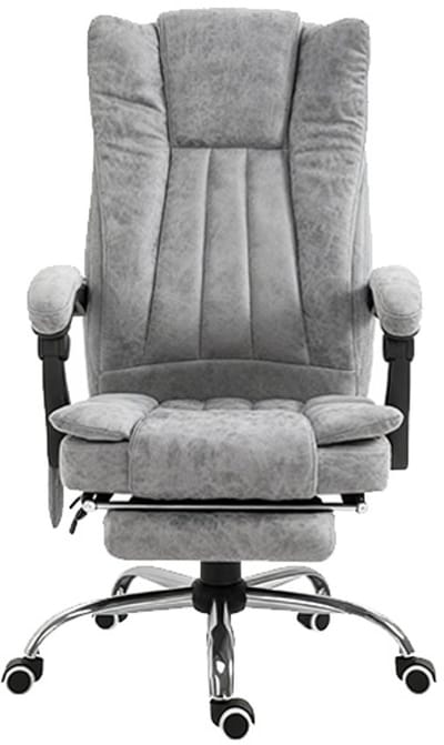 Massagestoel, bureaustoel, massage fauteuil, gamingstoel, werkstoel, verstelbare hoogte, met verwarmingsfunctie, geschikt voor kantoor en studio, 62 x 67 x 113-120 cm, grijs, metaal.