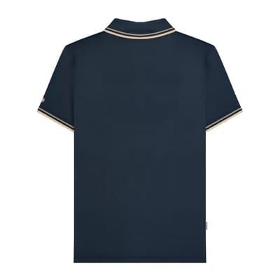 Lambretta Heren SS25 Twin Tip Poloshirt (Marine/Cinder)