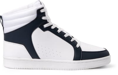 Wit met Blauwe halfhoge sportieve sneaker model Space merk Roly maat 43
