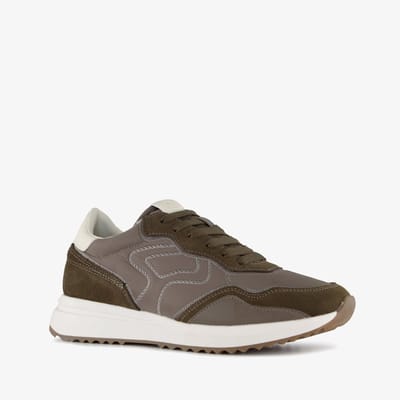 Hush Puppies suède dames sneakers kaki bruin - Maat 36 - Uitneembare zool