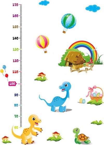 DW4Trading Groeimeter Schildpadjes - Muursticker - Wanddecoratie