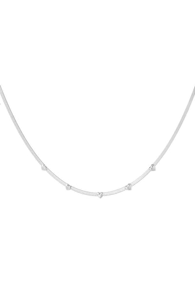 Yehwang - zilverkleurig - Hartenketting stainless steel - Volwassenen - 39cm