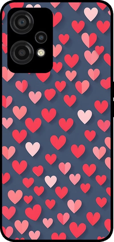 Smartphonica Telefoonhoesje Geschikt voor OnePlus Nord CE 2 Lite met Roze en Rode Hartjes Opdruk - TPU Backcover Case With Rosé and Red Heart Design geschikt voor OnePlus Nord CE 2 Lite