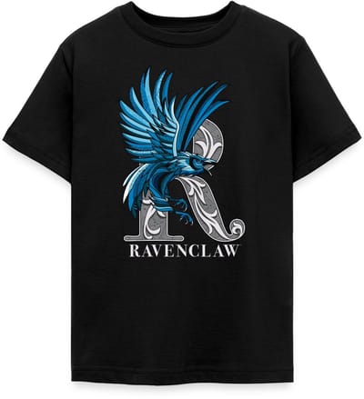 Harry Potter Ravenclaw Coat of Arms Monochrome T-Shirt Tiener