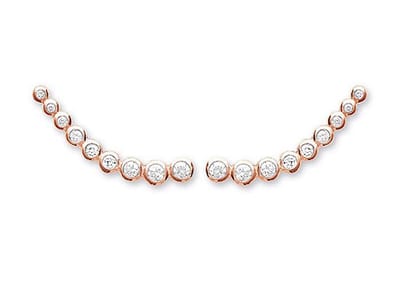 Montebello Oorbellen Rimacola Rosé - 925 Zilver Verguld - Pin - 20mm