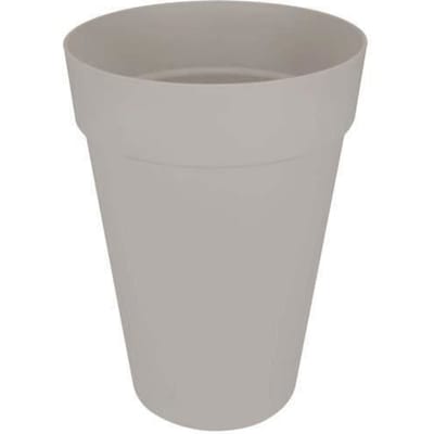 Elho Loft Urban Rond Hoog 42 - Grote Bloempot voor Buiten - Waterreservoir - 100% Gerecycled Plastic - Ø 42.0 x H 56.0 cm - Warm grijs