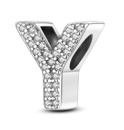 RomyStones – Letter Bedel Y – 925 Sterling Zilver – Voor je Bedelarmband - Alfabet