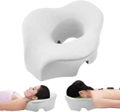 Prone Kussen Gezicht – Ergonomisch Geheugenschuim Kussen voor Plat Liggen, Hoofdsteun voor Beauty Salon, Thuis en Massage - Wit