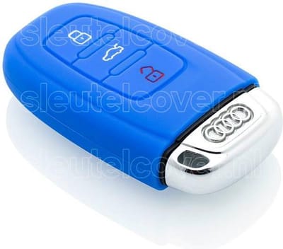 Autosleutel Hoesje geschikt voor Audi - SleutelCover - Silicone Autosleutel Cover - Sleutelhoesje Blauw
