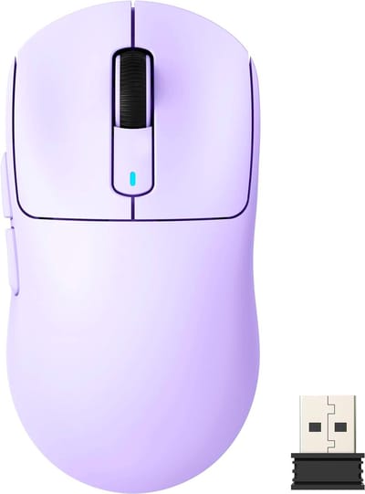 ATTACK SHARK Draadloze Gaming Muis - Wired/2.4G/BT5.4 - Lichtgewicht 49G - PAW3395 - 26000DPI - Lavender