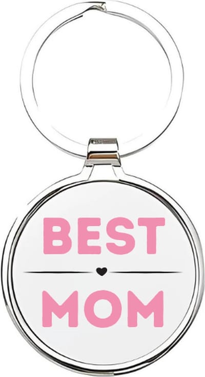 Akyol - best mom Sleutelhanger - Moeder - de leukste moeder - moeder sleutelhanger - mama sleutelhanger - sleutelhanger mam - familie sleutelhanger - moederdag cadeautje - mama cadeau - mom - stiefmoeder - schoonmoeder - mothersday - 4 x 7,5 CM