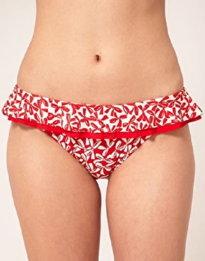 Freya - Charleston - bikinislip - Wit/Rood strik print - Maat XS / 34
