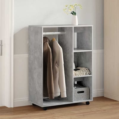 vidaXL - Kledingkast - 80x40x110 - cm - bewerkt - hout - betongrijs