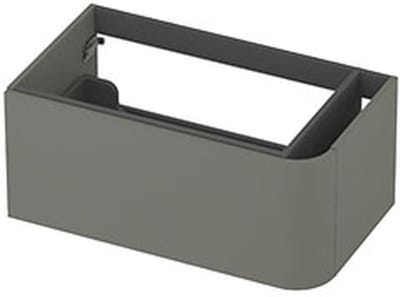 INK - Rechts Afgeronde Onderkast Gelakt 1 Lade Softclose Tbv Grepen - 800x450x350 Mm - Mat Beton Groen