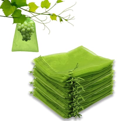 Dailygoods- Druivenbeschermzakken 100 stuks - Organza - 17 x 23 cm - Fruitbeschermzakken - Bescherming tegen vogels/wespen - Ademend/lichtgewicht - Fruitnet
