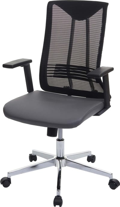 Bureaustoel MCW-J53, bureaustoel ergonomisch kunstleder ~ grijs