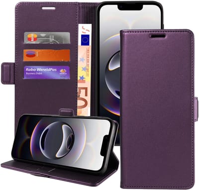 ChiGuard Book Case Hoesje geschikt voor iPhone 16e - Magnetische Sluiting - Portemonnee Paars