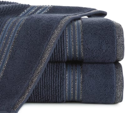 Luxe Katoenen Handdoek 50x90cm - Glanzend Nachtblauw