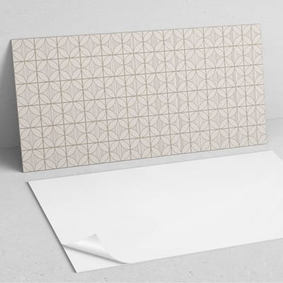 Coloray Wandpanelen Zelfklevend - Geometrisch patroon met cirkels PVC Wandpaneel - 100 cm x 50 cm - Beige Wandbekleding Zelfklevend - 1 stuk - Mozaïeken Wandpanelen Zelfklevend - Wandpanelen Keuken - Wandpaneel Badkamer