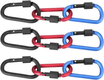 D-vormige Gesp - Karabijnhaak Buckle - Rugzak Bevestiging - Verdikte Aluminiumlegering - 8 cm Lengte - Donkerblauw Zwart Rood