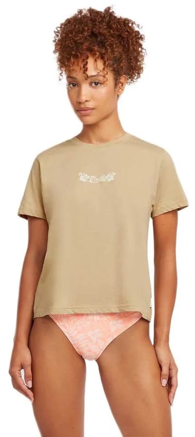 O´neill Essentials Script T-shirt Met Korte Mouwen Beige S Vrouw