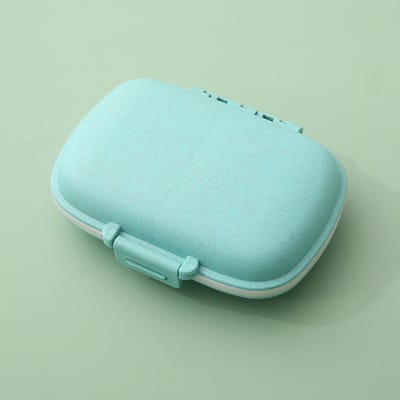 DW4Trading Medicijndoosje Mintgroen met 8 Vakken - Pillendoosje - 11x8,5x3,5 cm