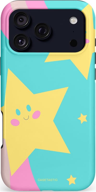 Casetastic hoesje geschikt voor Apple iPhone 17 Pro Max - MagSafe - Dubbellaagse bescherming - Roze Sterrenlicht - Fashion Case - Wit Turquoise Lichtroze Goud