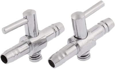 Dailygoods- Regelventiel 3 mm - Luchtdoorstroming - Handmatig - Metaal - Set van 2 stuks - Roestvrij en vernikkeld - Luchtventiel