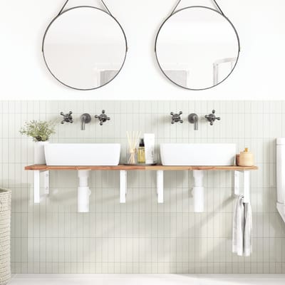 vidaXL - Badkamer - wandschap - staal - en - massief - acaciahout