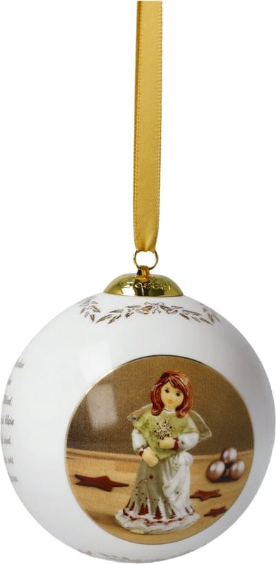 Goebel - Kerst | Kersthanger Kerstbal Jaareditie 2022 | Porselein - 7cm - met echt goud