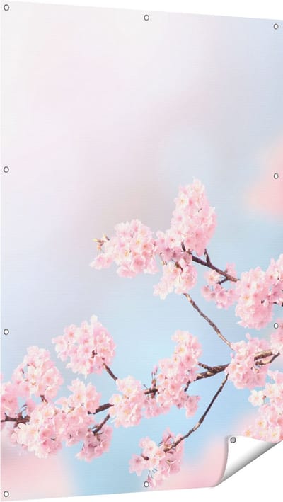 Gards Tuinposter Roze Bloesem Bloemen - 100x150 cm - Tuindoek - Tuindecoratie - Wanddecoratie buiten - Tuinschilderij
